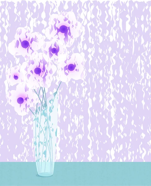 Vector háttér absztrakt virágok vázában — Stock Vector