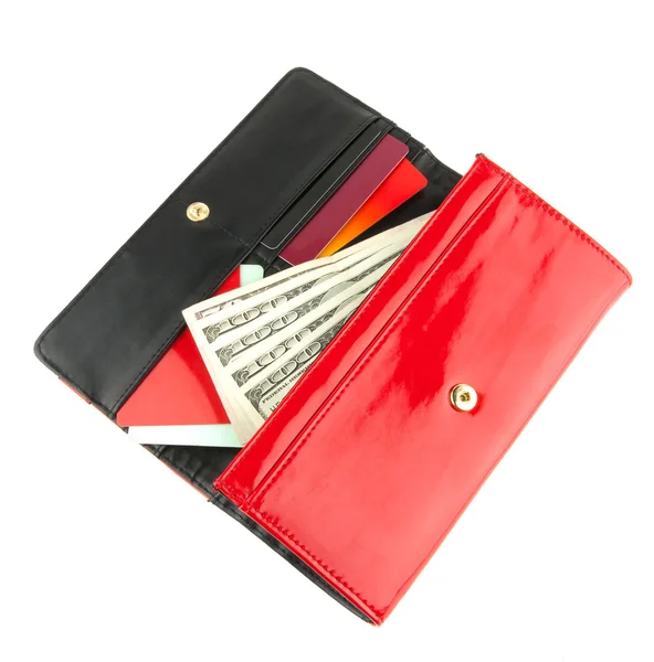 Open red clutch — Stock Photo, Image