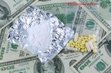 Drugs and money clipart