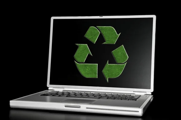 Ноутбук для переработки — стоковое фото