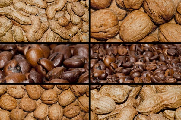 Орехи и кофе — стоковое фото