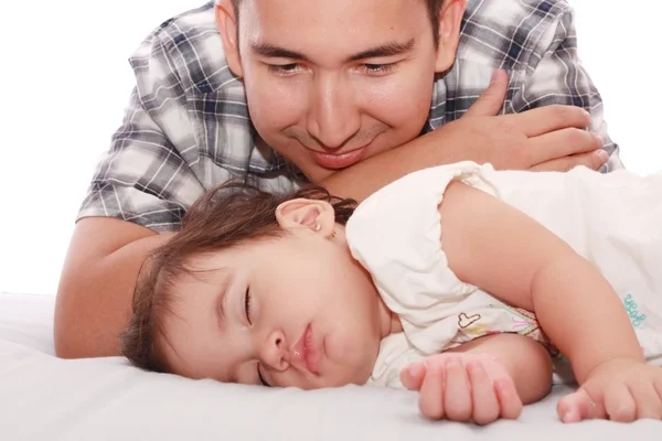 Retrato de pai amoroso e seu bebê — Fotografia de Stock