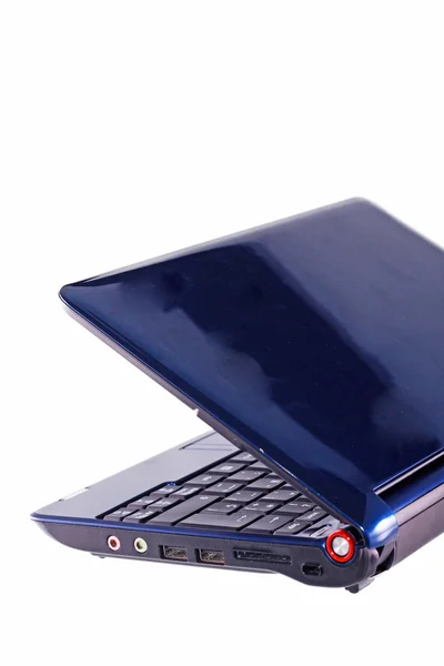 Rear view of open laptop computer — Stock Photo, Image