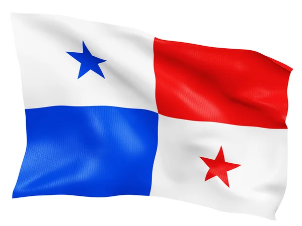 3D Прапор Панами ізольований на білому — стокове фото