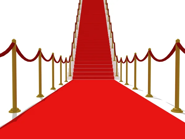 Czerwony dywan schody - schody do sławy — Zdjęcie stockowe
