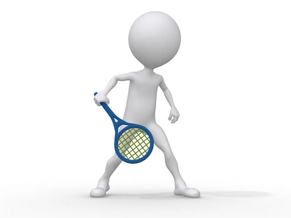3d abstracto humano jugar tenis — Foto de Stock