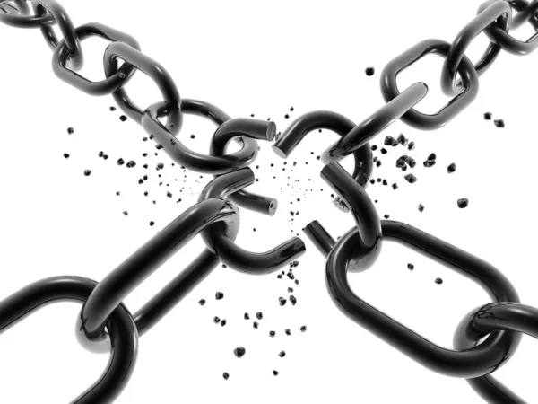 3D chain breaking — Stock Photo, Image