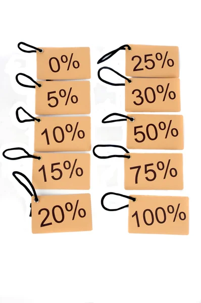 Verschillende codes met het percentage niveau — Stockfoto