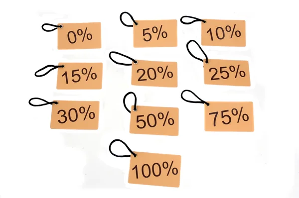 Verschillende codes met het percentage niveau — Stockfoto