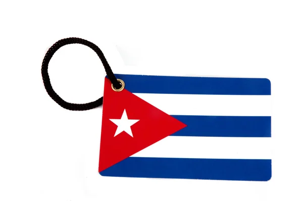 Etiqueta bandera de Cuba — Foto de Stock