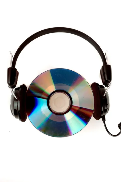 stock image Headphones flank on a cd