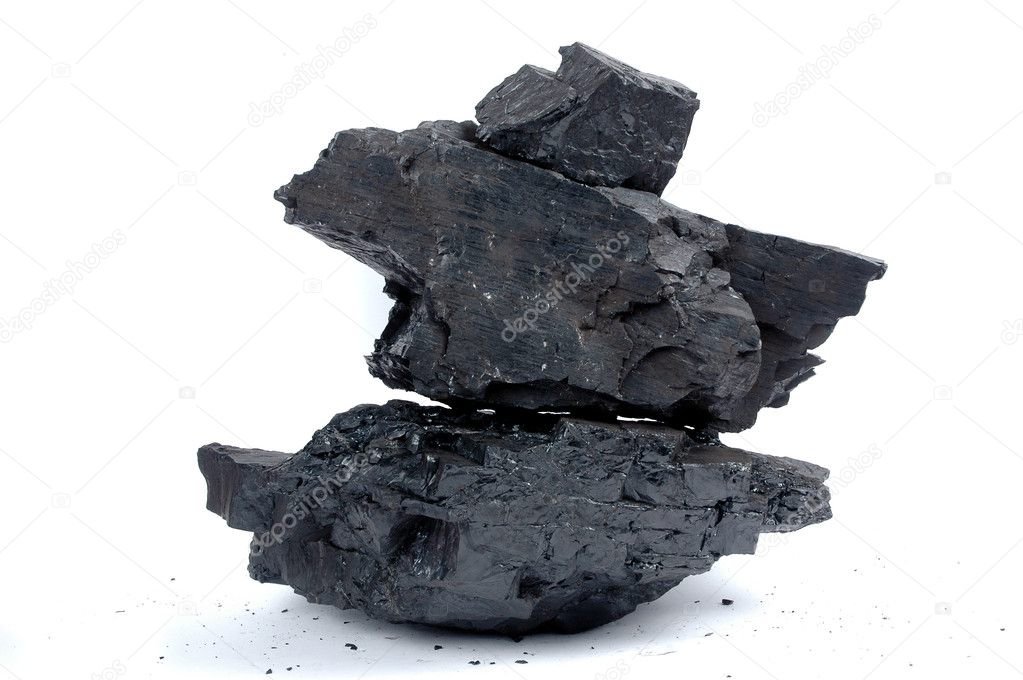 Pile lumps of coals