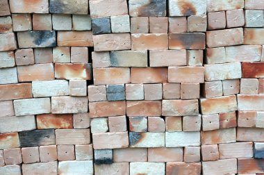 Piles of new bricks unused clipart