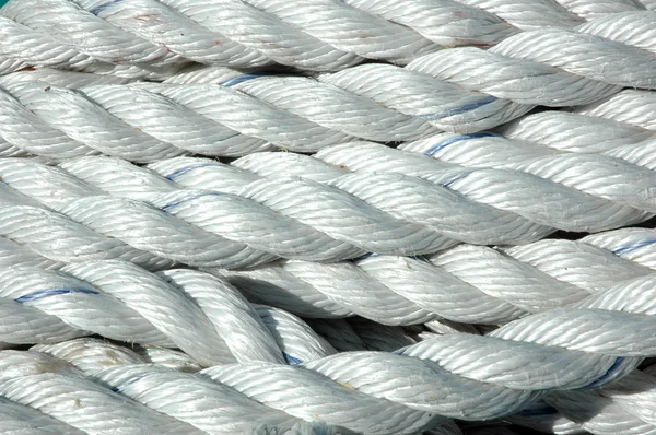 Detail textuur van witte touwen — Stockfoto