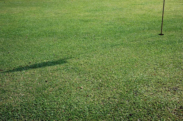 Shadow of the flagstick on golf hole — Zdjęcie stockowe