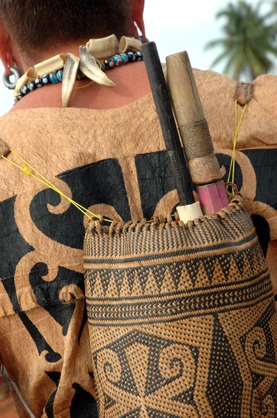 Ryggsäckar tribal borneo Indonesien — Stockfoto