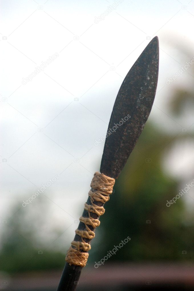 Traditional weapons of tribal kalimantan Indonesia