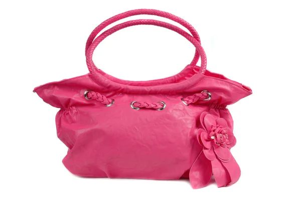 Růžová kožená taška — Stock fotografie