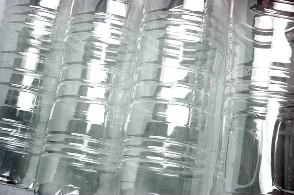 Backgorund textur mönster av plast tomflaskor — Stockfoto