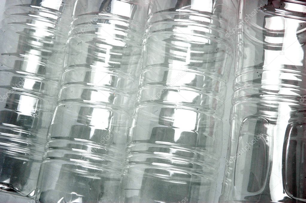 Backgorund texture pattern of plastic beverage bottles
