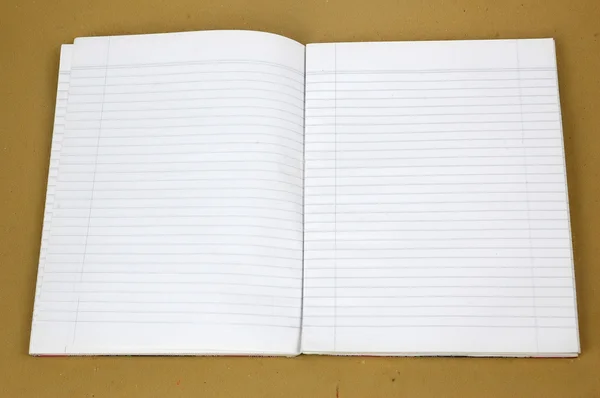 Een boek met blanke pagina gestreepte open — Stockfoto