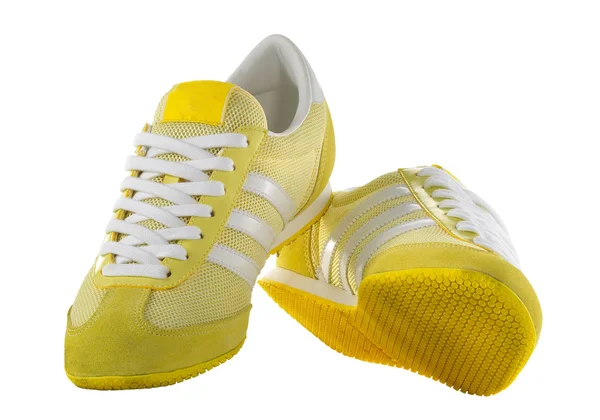 Yellow sport shoes — Stock Photo, Image