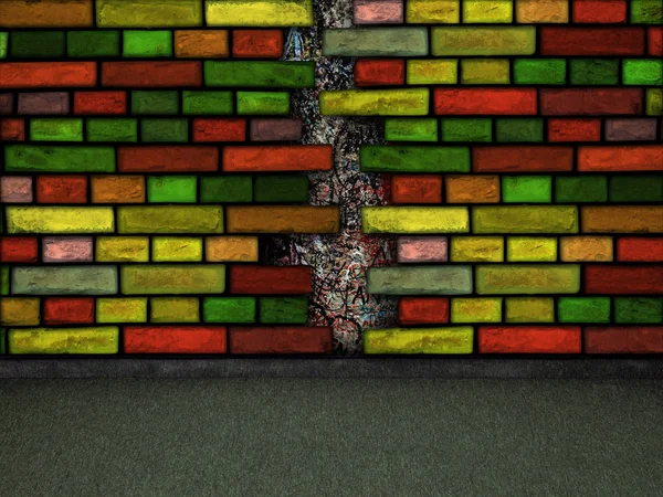 Dinding bata berwarna — Stok Foto