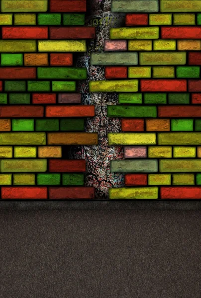 Dinding bata berwarna — Stok Foto