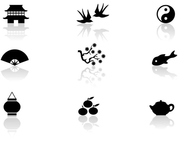 Asiatique différents symboles — Image vectorielle