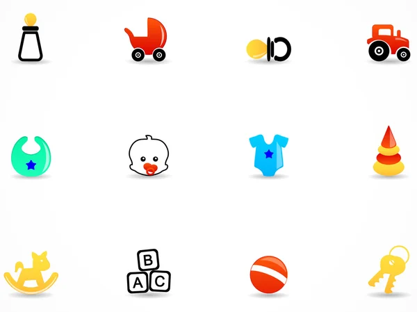 Farve babyer ikoner – Stock-vektor