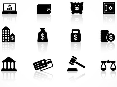 Finance icons set clipart