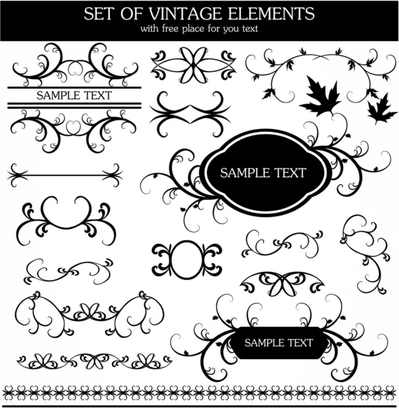 stock vector Calligraphic vintage set