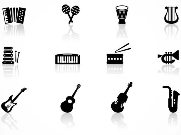 Iconos de instrumentos musicales — Vector de stock