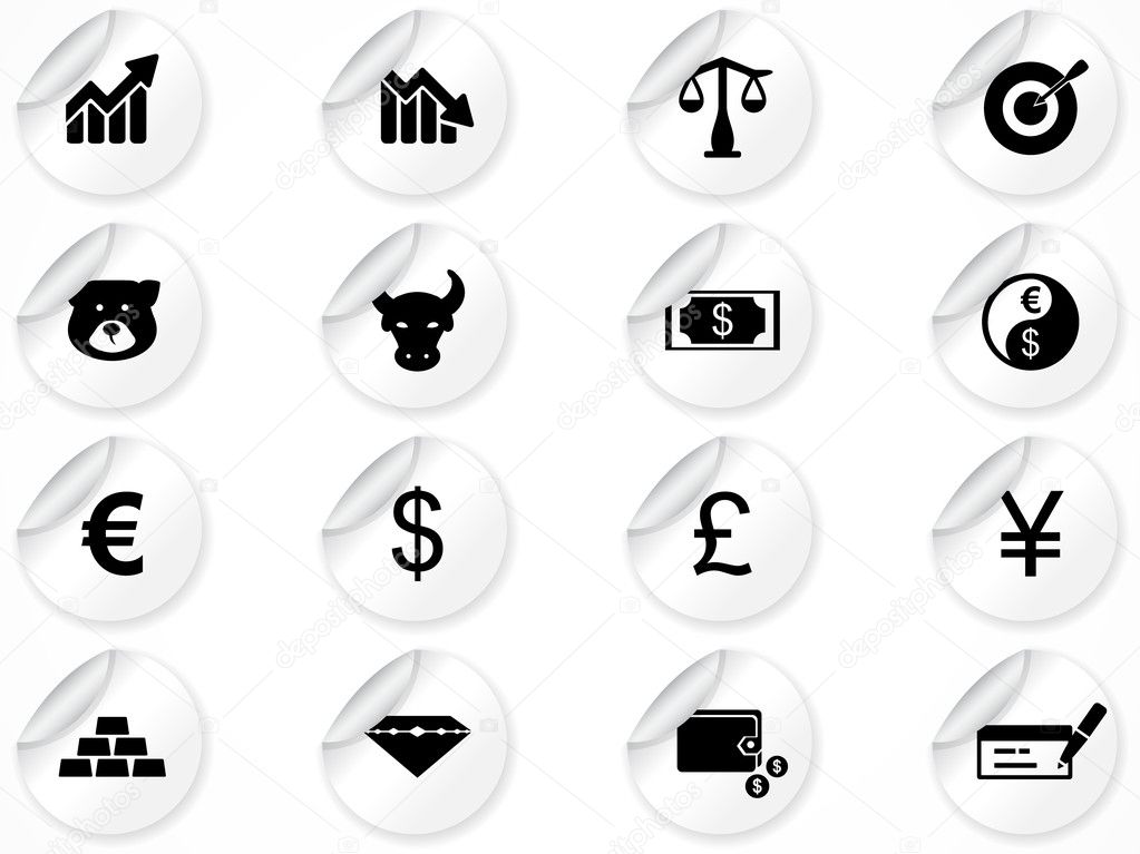 Stickers with economics icons