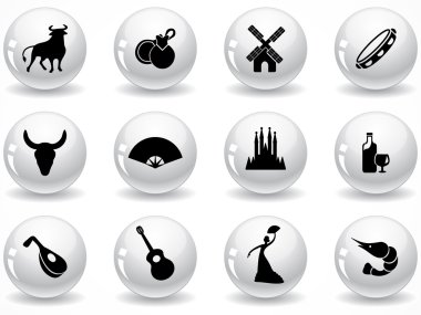 Glossy grey buttons clipart