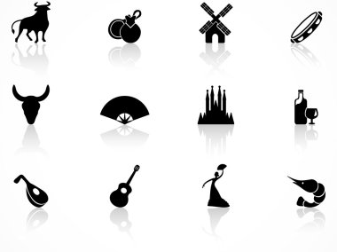 Spain culture icons clipart