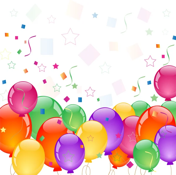 Partij kleurrijke ballonnen — Stockvector