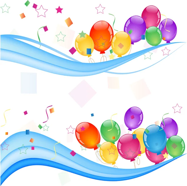 Partij kleurrijke ballonnen — Stockvector