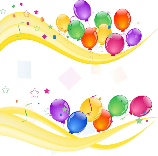 Parti färgglada ballonger — Stock vektor
