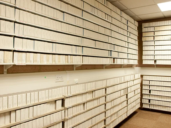 Microfilm archivos interior Imágenes de stock libres de derechos