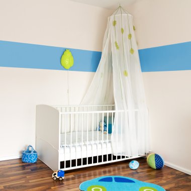 Baby nursery with bed clipart