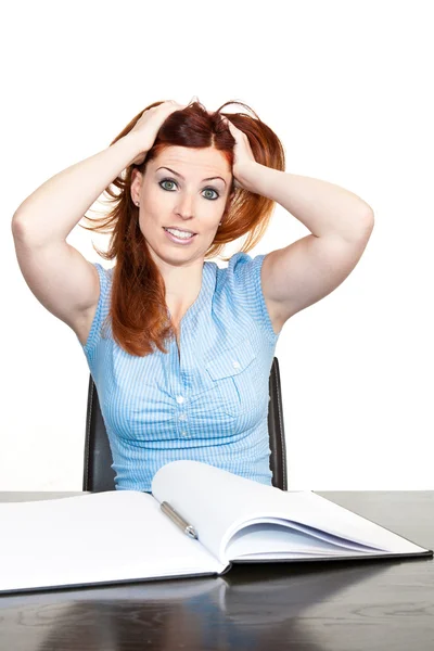 Portrait of a stressed young female — Stock Photo, Image