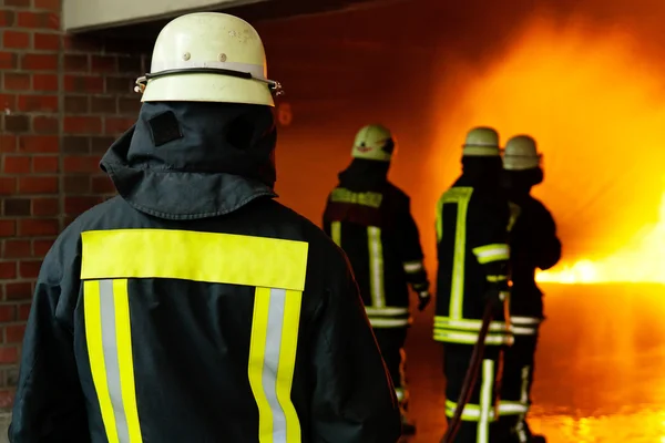 stock image Fire-fighters in action