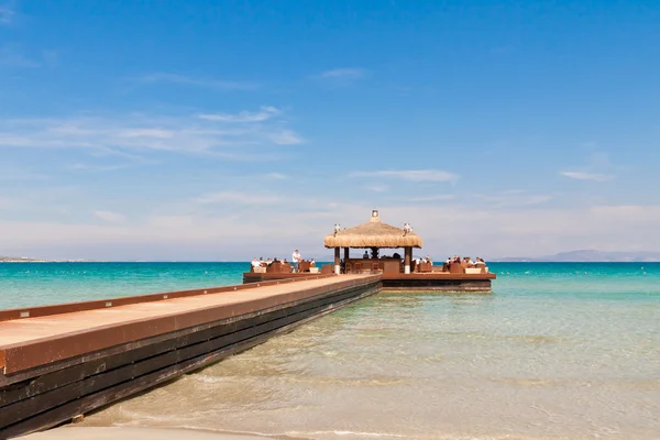 stock image Beach cafe and a footbridge