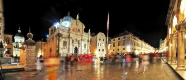 Evening Old Town Square in Dubrovnik. Croatia clipart