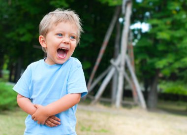 Boy in the park clipart