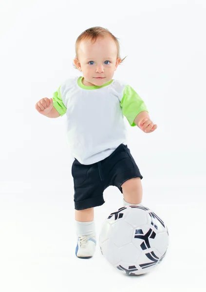 Маленький футбольний гравець — стокове фото