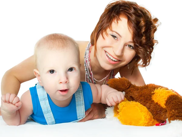 Baby boy with pretty mother — Stock Photo, Image