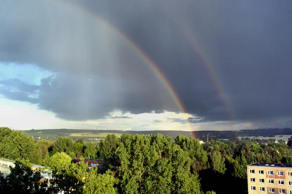 stock image A double rainbow