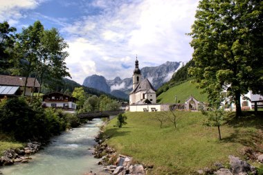 Church in the German Alps clipart
